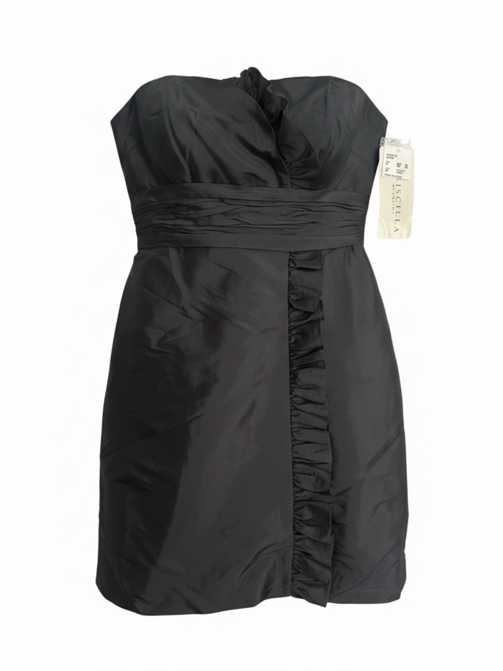 NWT Priscilla of Boston black taffeta strapless dress 10
